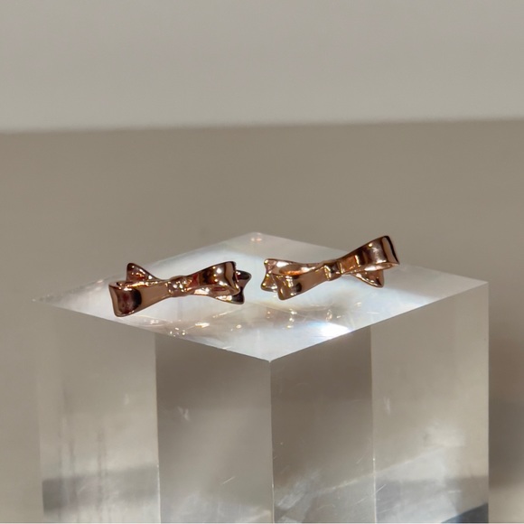 Kate Spade Rose Gold Tone Bow Stud Earrings - Picture 8 of 17